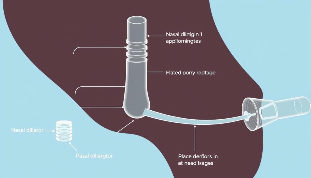Diagram of Intake Breathing nasal dilator – for illustrative purposes only Illustration of Intake Breathing nasal dilator usage and structure