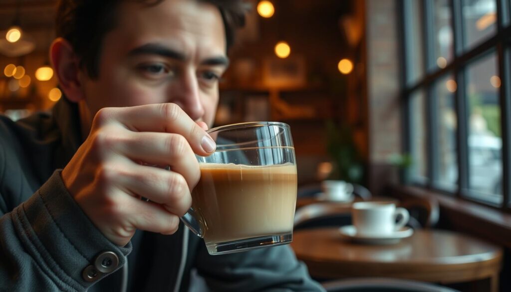 Image of a person enjoying coffee with Java Burn Image of a person enjoying coffee with Java Burn